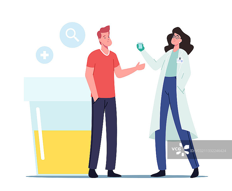 迷你医生和病人站在巨型场所图片素材