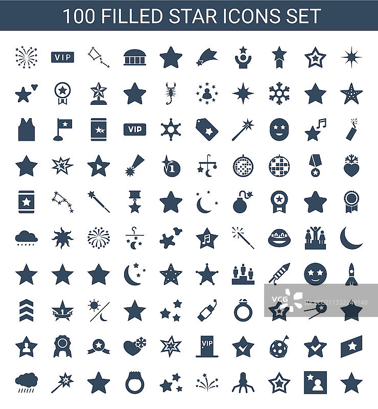 100个星星图标图片素材