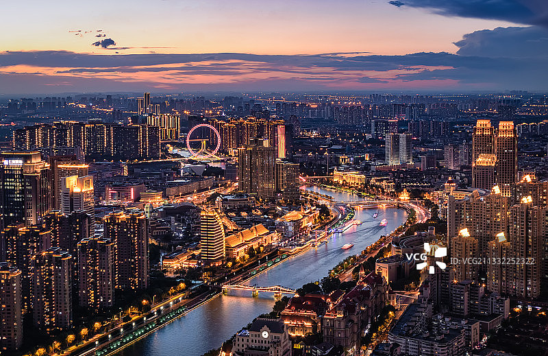 天津夜景图片素材