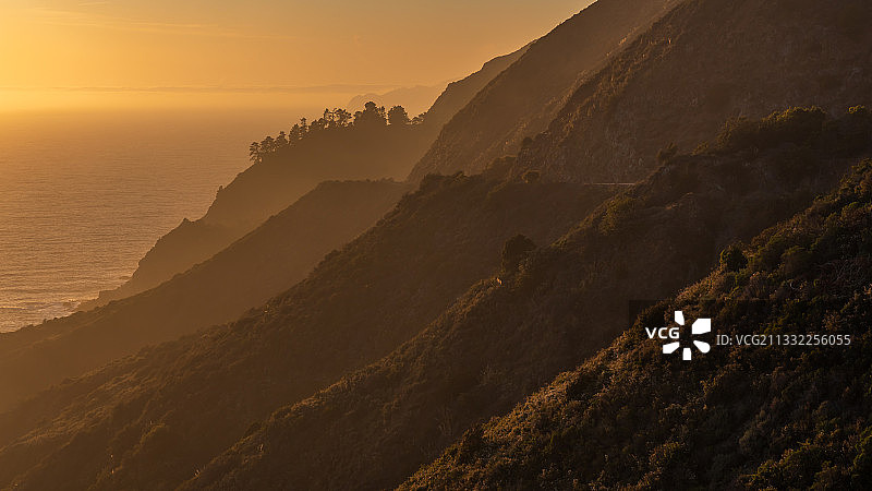 日落时大海对天空的风景，美国，美国图片素材
