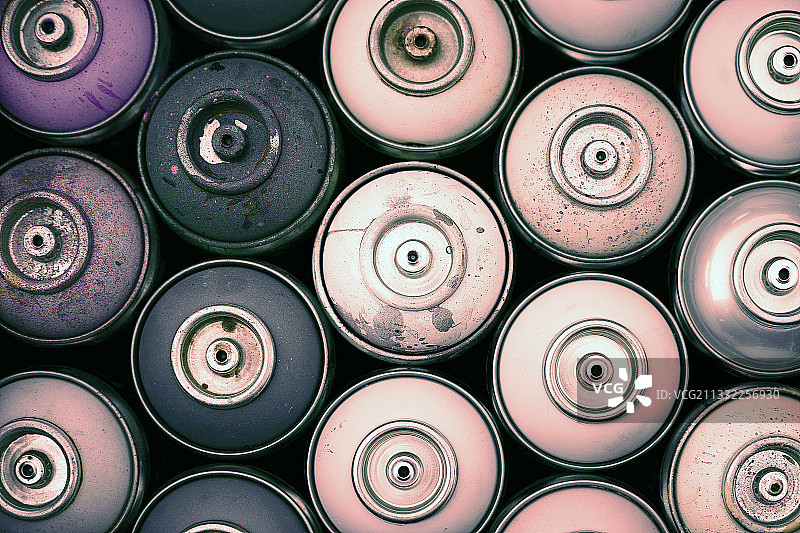 美国德克萨斯州休斯顿的气雾罐全画幅照片图片素材