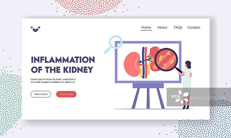 肾脏炎症着陆页模板图片素材