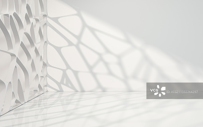 白色的空房间 3D渲染图片素材