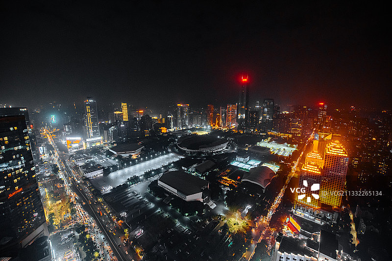 广州天河CBD夜景图片素材