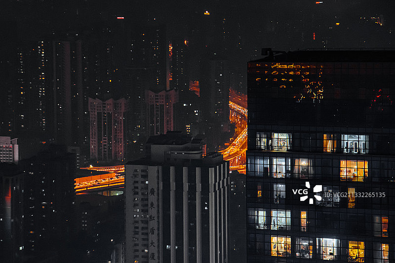 广州天河CBD夜景图片素材