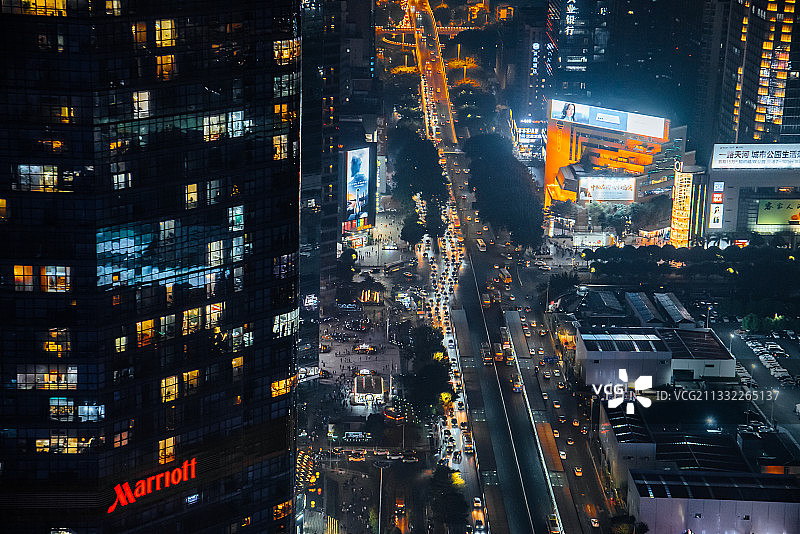 广州天河CBD夜景图片素材