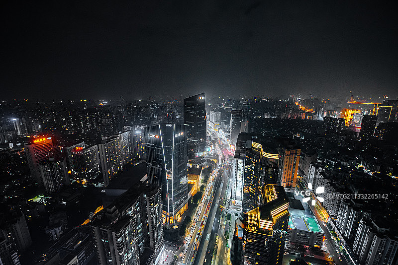 广州天河CBD夜景图片素材