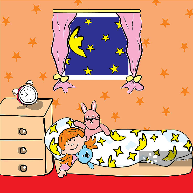 卧室里的女孩图片素材