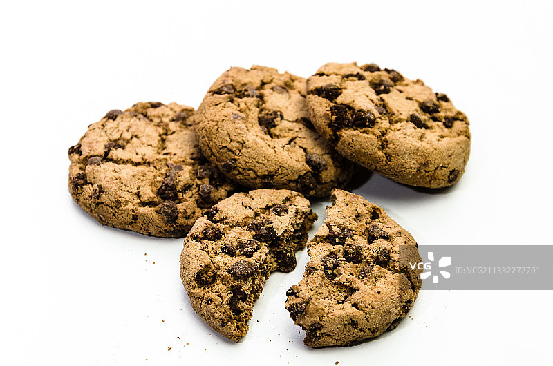 白色背景下的饼干特写，西班牙巴塞罗那伊瓜拉达图片素材