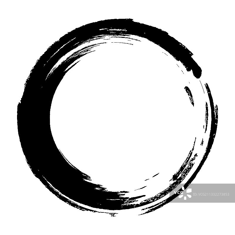 白色背景上的笔触圆形颜料图片素材