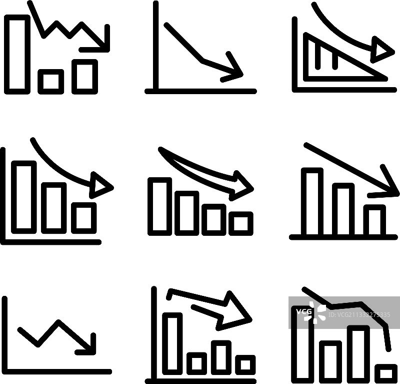 下降图标或徽标独立符号图片素材