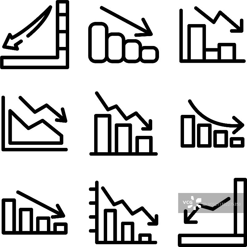 下降图标或徽标独立符号图片素材