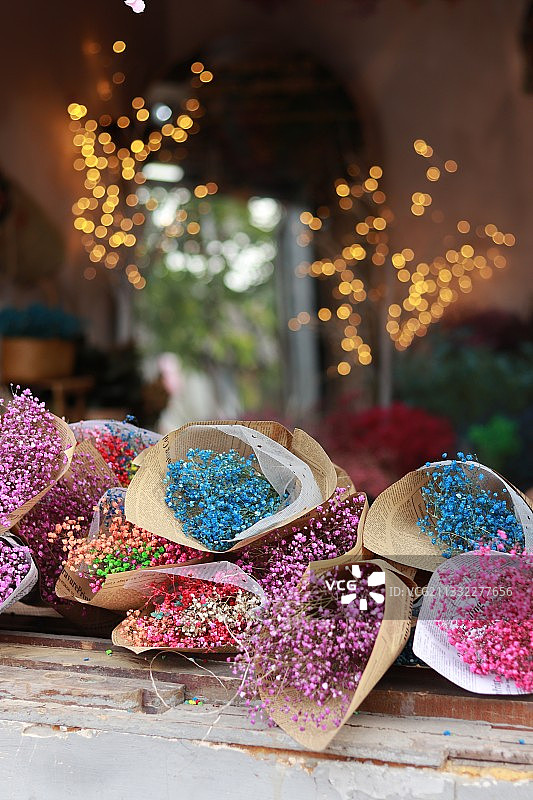 唯美满天星干花花束图片素材