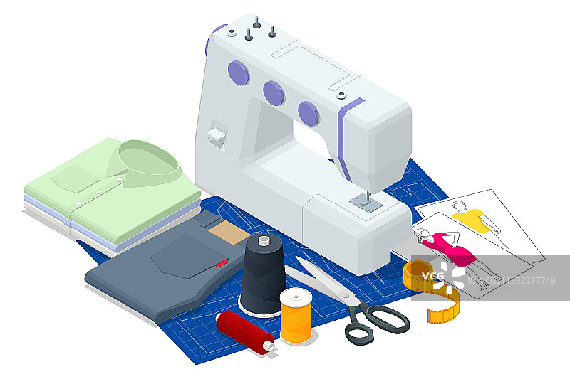 2.5D纺织缝纫工作坊合集图片素材