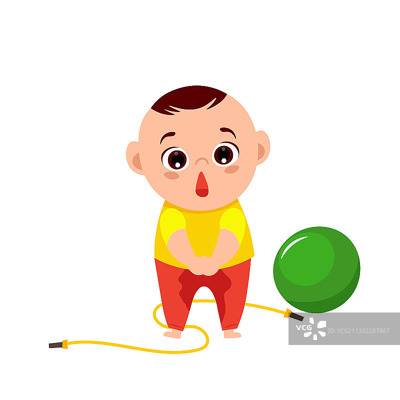 尿裤子的小男孩图片素材