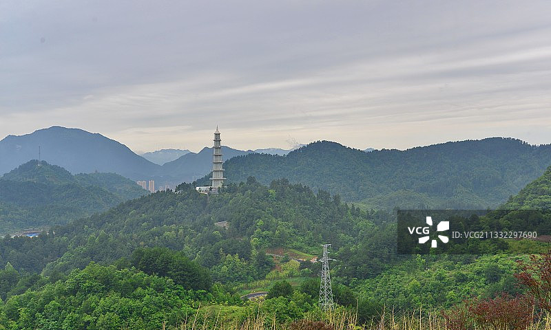 第四届中国绿化博览园，贵州省黔南自治州。夏日青山绿水。图片素材
