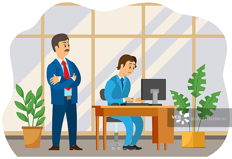 不满的老板和员工工作图片素材