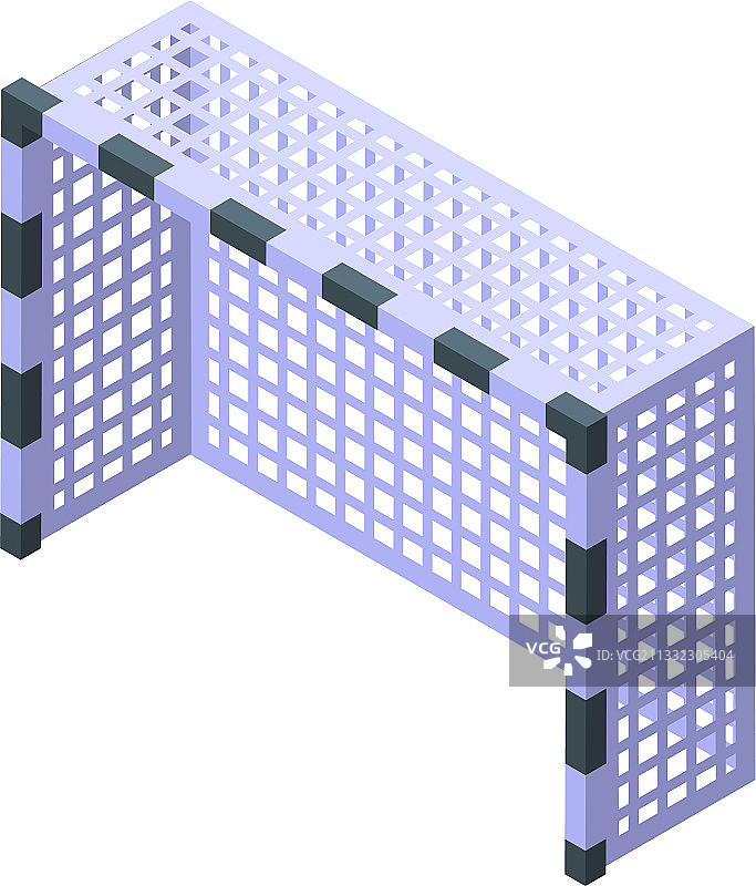 学校体育馆足球门图标2.5D风格图片素材