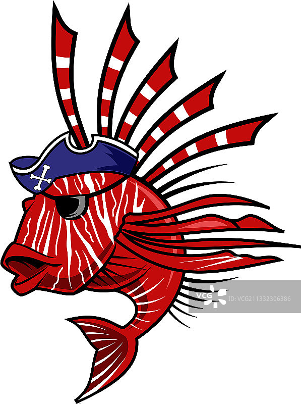 红色狮子鱼海盗图片素材