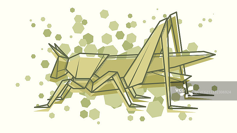 抽象蚱蜢折纸图片素材