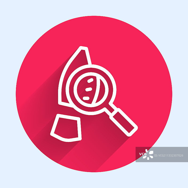 白色线条放大镜与脚印图标图片素材