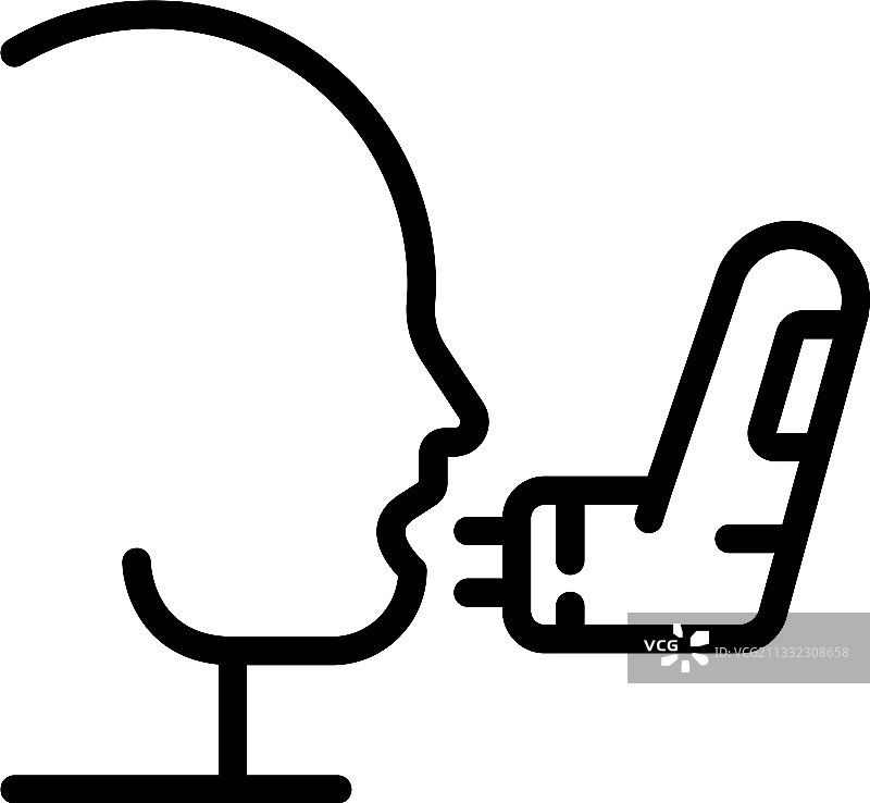 男人吸入器描边风格图标图片素材