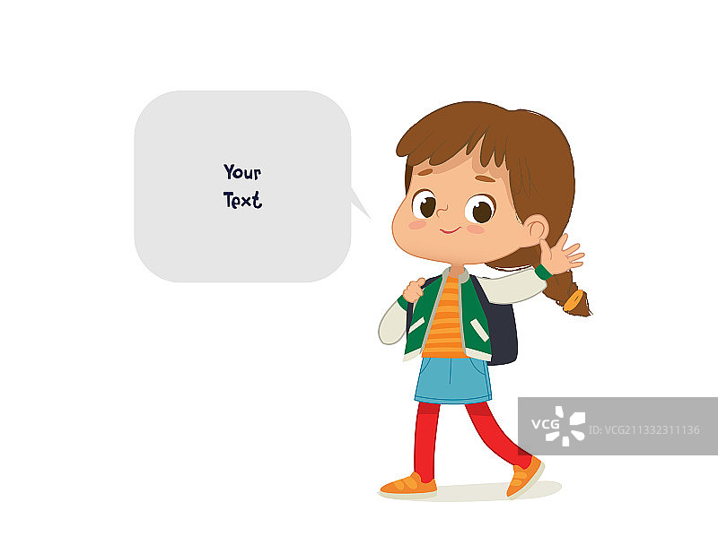 背着背包的女孩图片素材