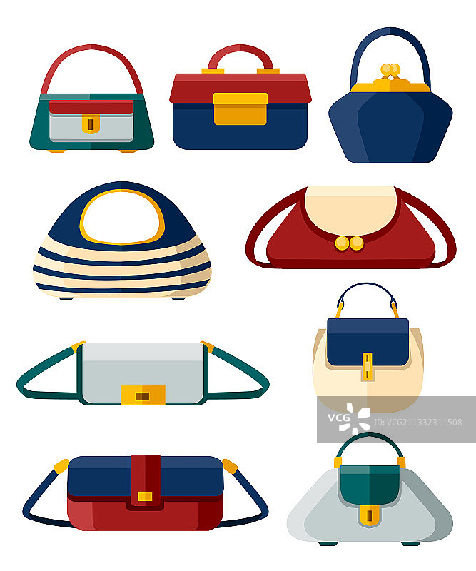 时尚女士手提包系列套装图片素材