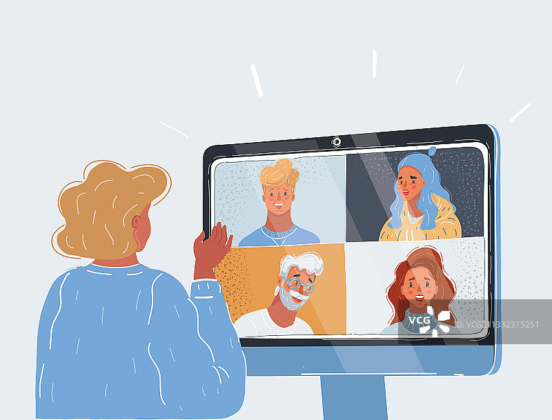 视频通话或会议图片素材