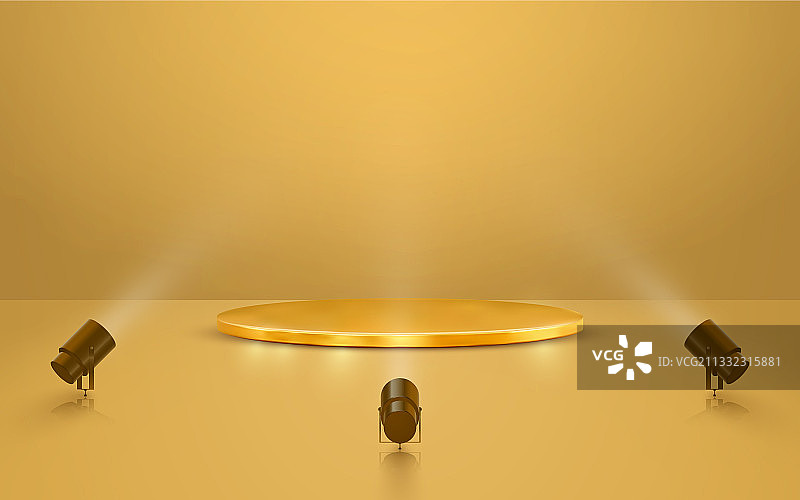 带灯光颁奖领奖台场景图片素材