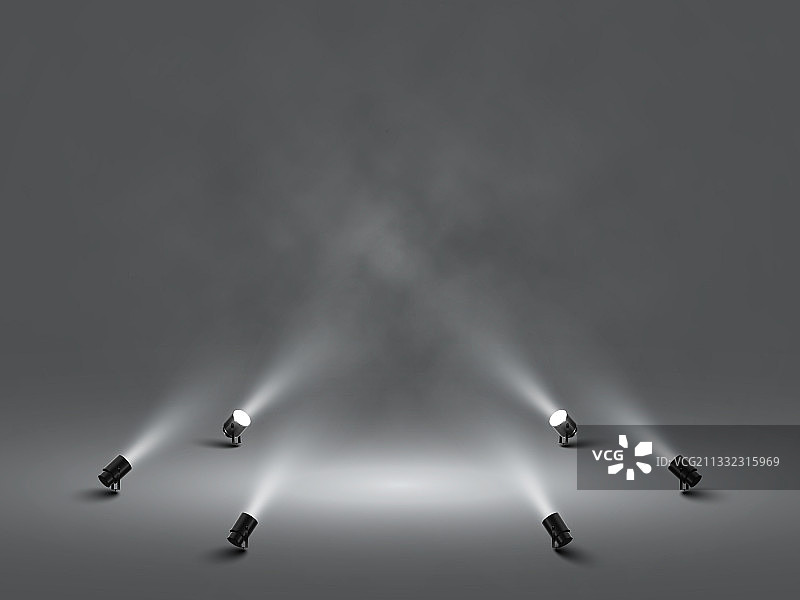 舞台上明亮的白色聚光灯图片素材