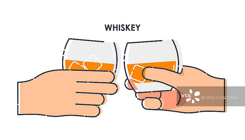 两只手拿着一杯威士忌图片素材