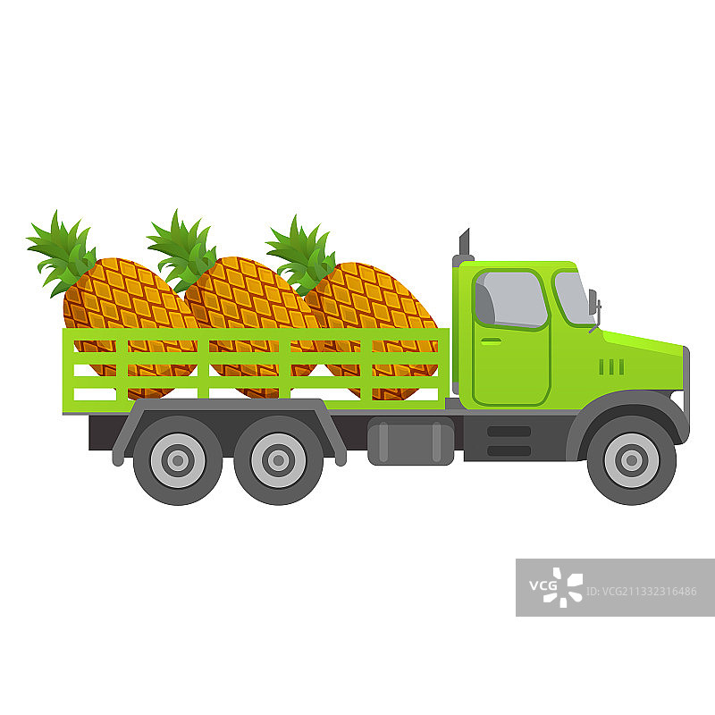 菠萝采摘食品配送车图片素材