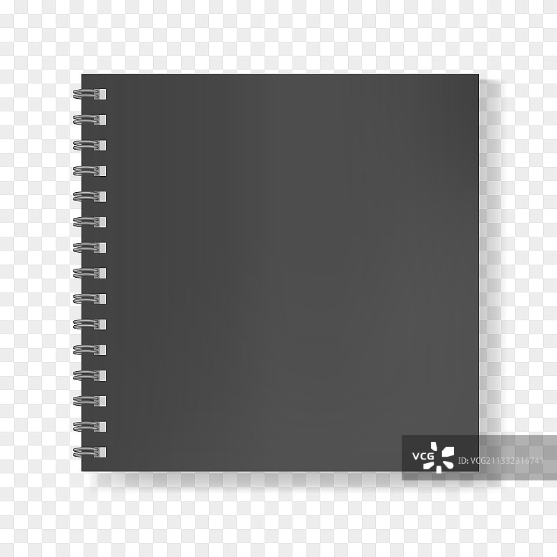 黑色方格螺旋笔记本模型图片素材