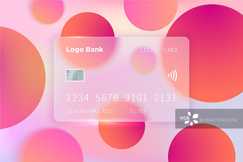 玻璃拟态风格银行卡图片素材