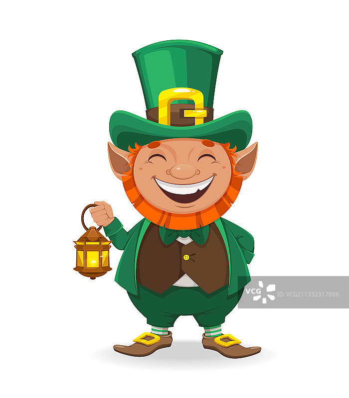圣帕特里克节小妖精卡通人物图片素材