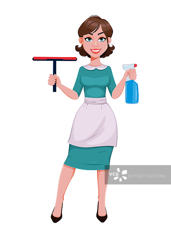 快乐的管家母亲美丽女人图片素材