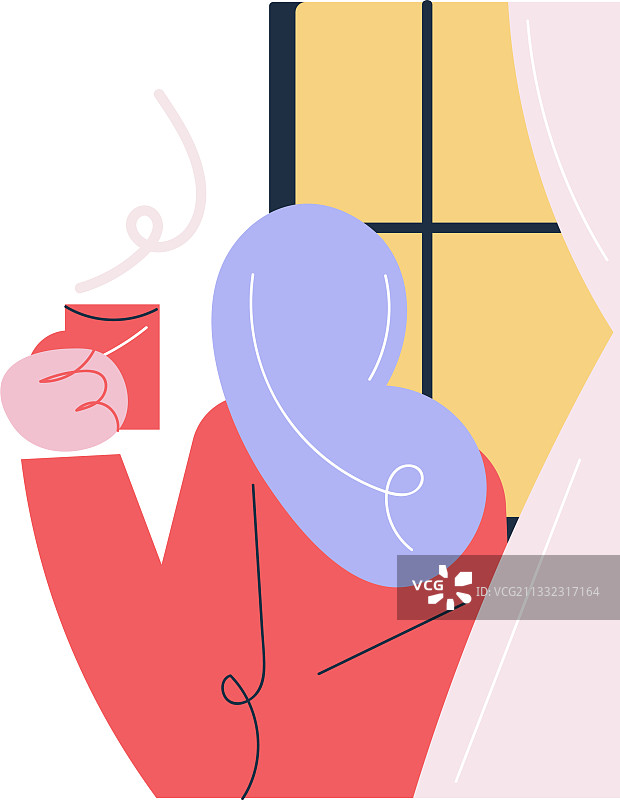 年轻女子手持热饮杯站立图片素材