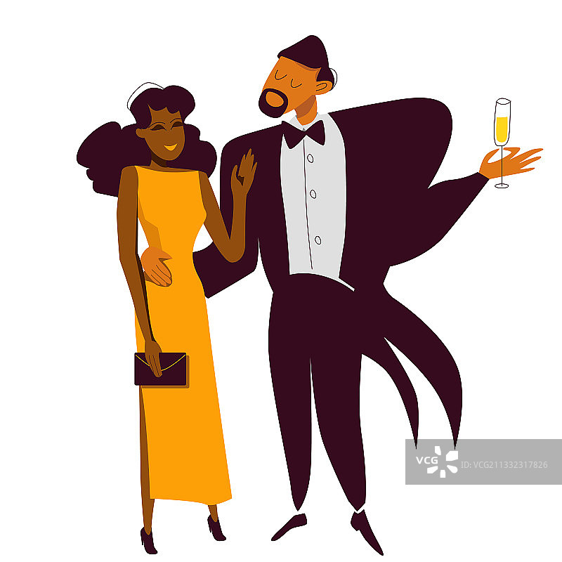 富有的优雅非裔美国夫妇图片素材