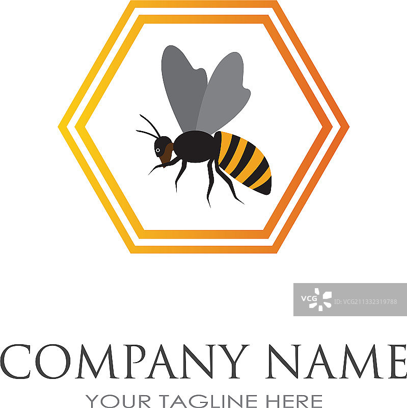蜜蜂和蜂窝标志设计模板图片素材