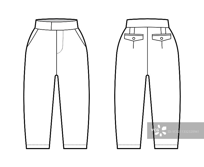 七分裤时尚设计图片素材