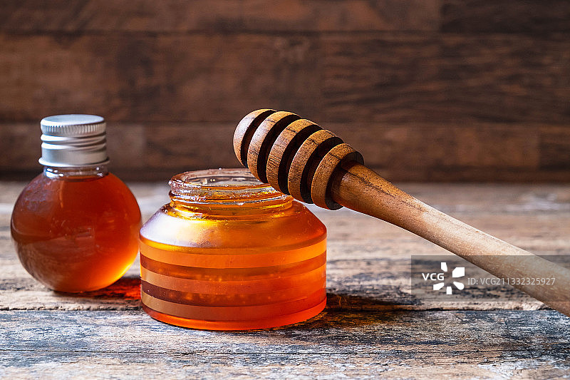 蜂蜜勺特写图片素材