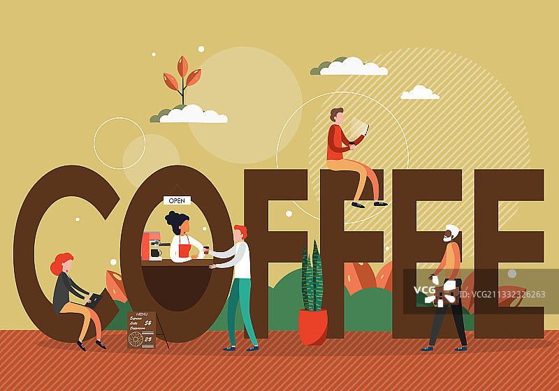 清晨咖啡概念人物图片素材