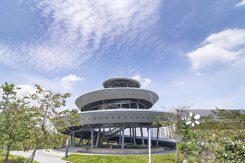佛山市桂城街道文翰湖公园观景台图片素材