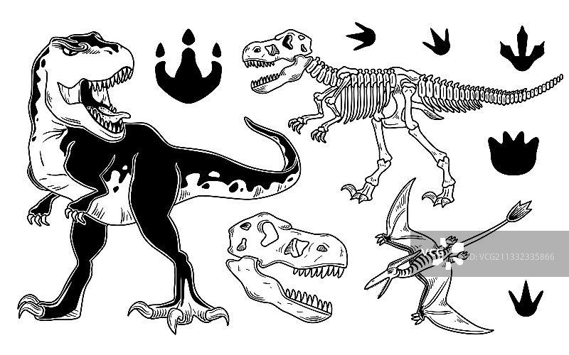 DIY徽章恐龙套装图片素材