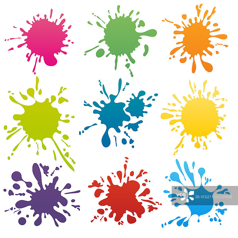 彩色墨点合集图片素材