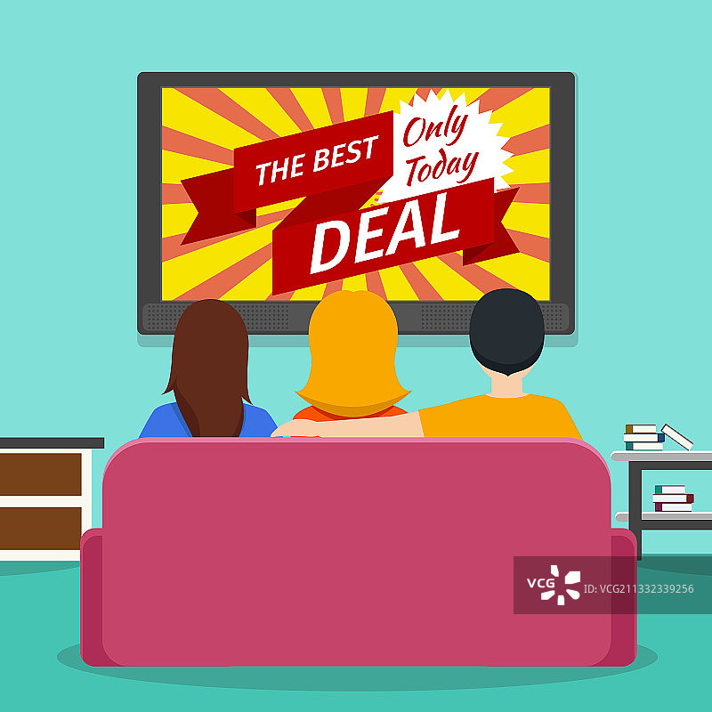 人们在电视上看广告图片素材