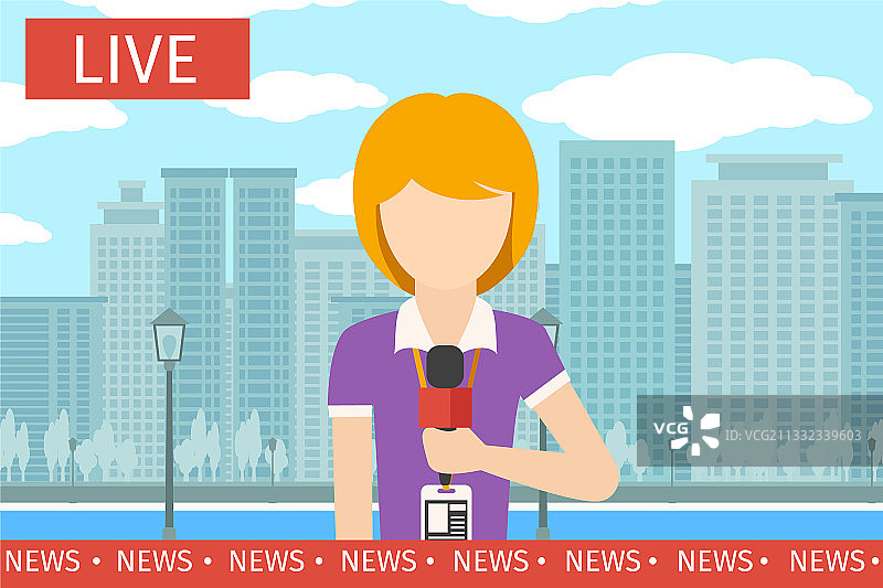 女新闻记者图片素材