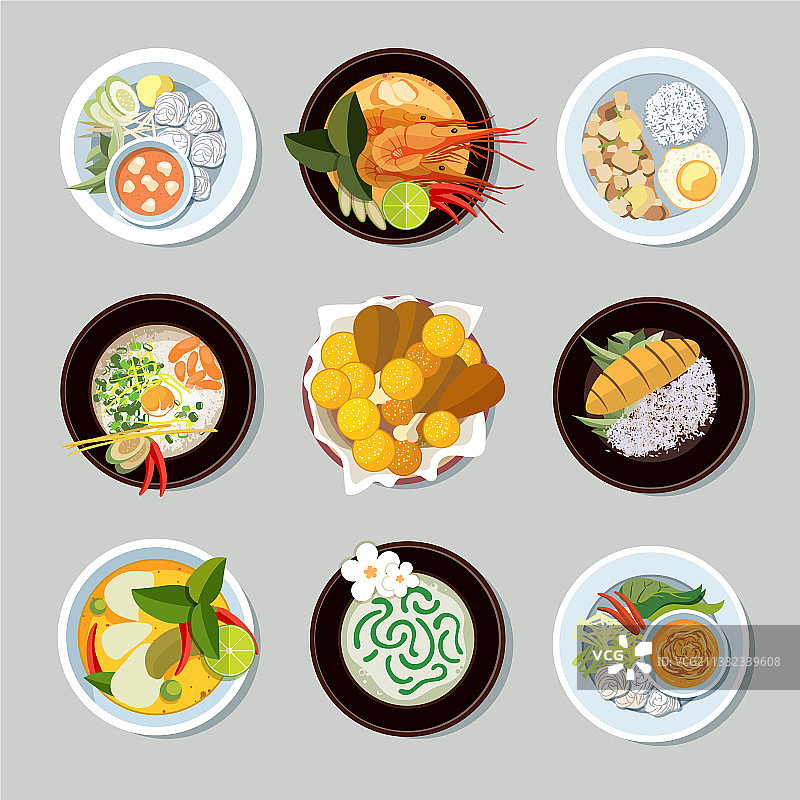 泰国美食图标集图片素材