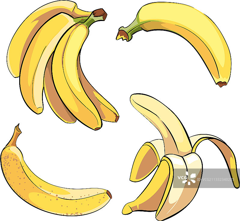 卡通风格的香蕉图片素材